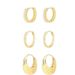 Women’s Jewelry Set Fashion Brass With Real Gold Plating Hot Selling Simple And Elegant Zircon Inlaid Circle Earrings For Ladies Three Piece Set_ipsvogv.com