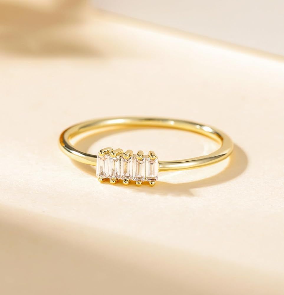 S925 Sterling Silver Ring For Women, Fashionable And Elegant, Inlaid With Rectangular Zircon, Simple And Niche Ring_ipsvogv.com