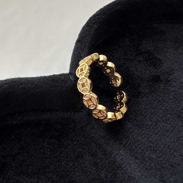 S Pure Silver Niche Design Copper Coins Light Luxury Zircon New Year's Style Simple And Fashionable Ring_ipsvogv.com