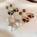 Women's earrings style retro burgundy earrings niche design earrings 2023 new high-end earrings women's high-end earrings_ipsvogv.com