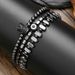 Punk Dark Stacking Bracelet Combination Black Gallstone Evil Eye Bracelet Trend Retro Neutral Zircon Crown Bracelet_ipsvogv.com