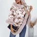 Women's Clothing fur collar pullover contrast color leopard print knitted cape women autumn and winter retro loose sweater shawl_ipsvogv.com