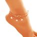 Fashion Double Infinite Simulated Pearl Pendant Anklet Foot Chain Summer Bracelet Charm 2 Color Anklets Foot Jewelry_ipsvogv.com
