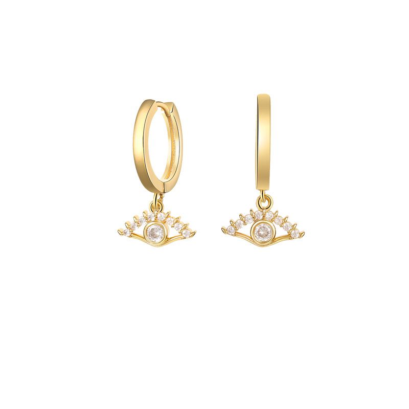 Trend ins coconut tree cactus shape earrings for women copper plated real gold zircon diamond crown temperament earrings_ipsvogv.com
