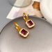 French geometric simplicity, zircon drop glaze, high-end feel earrings, exquisite fashion, and personalized earrings for_ipsvogv.com
