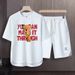 Men's Clothing 2024 Waffle Casual Summer Suit Men's Loose Teen Short sleeved T shirt Shorts Handsome Two piece Suit_ipsvogv.com
