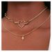 Necklace Alloy Heart Shaped Zircon Lightning Pendant Double Layer Clavicle Chain Necklace For Women_ipsvogv.com