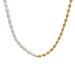 French Ins Minimalist Niche Design Titanium Gold Freshwater Pearl Splicing Steel Bead Necklace Jewelry_ipsvogv.com