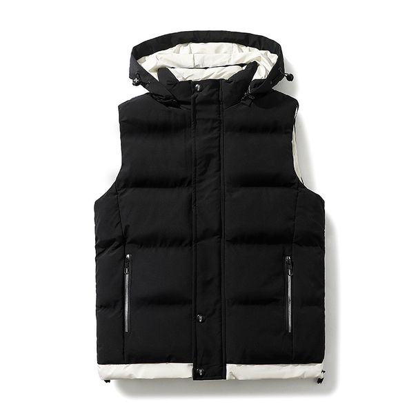Couples High-quality Autumn And Winter New Style Small Fresh Slimming Style Color Matching Hooded Men's Vest Men's Fashion_ipsvogv.com