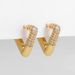Women’s Jewelry Set Fashion NewGold Inlaid Triangular Asymmetrical Earrings Fashionable Women's Versatile Small Earrings_ipsvogv.com