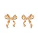 Minimalist bow for women, versatile, light luxury style, fashionable OL earrings, super fairy and niche earrings_ipsvogv.com