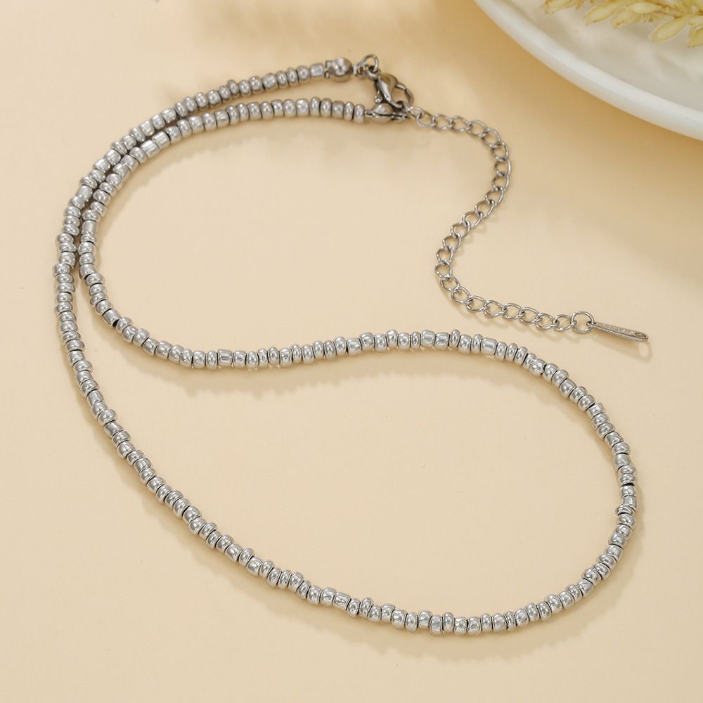 Personalized Mixed Color Rice Bead Clavicle Necklace Female Bohemian Beach Leisure Stainless Steel Short Necklace_ipsvogv.com