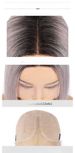 Short Bob 1b/light Grey Middle Part Short Bob 13x4x1 Lace Wig 100% Human Hair Wig_ipsvogv.com