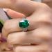 8 Carat Emerald Cultivated Carbon Diamond Set With High Grade S Silver Ring For Dinner Style_ipsvogv.com