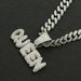 Cool splicg full diamond letter pendant Cuban necklace for men's hip-hop nightclubs, personalized short collarbone_ipsvogv.com