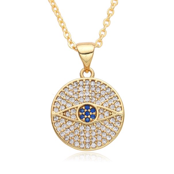 New Multi Form Devil's Eye Oil Drop Necklace Micro Inlaid Pendant Necklace Jewelry_ipsvogv.com