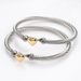 Love Peach Heart Electroplating Silver Open Bracelet Titanium Steel_ipsvogv.com