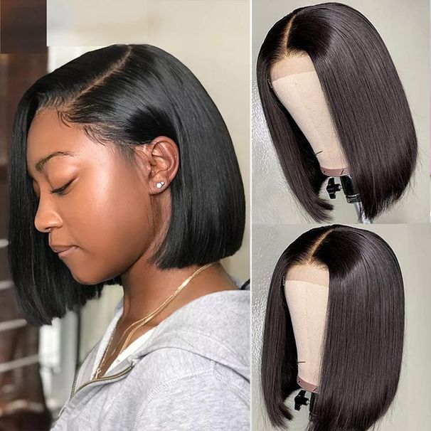 hot selling Bob for Women Human Short Pre Plucked Bone Straight Side Part Wigs Brazilian Remy Hair BOB Lace Wig_ipsvogv.com