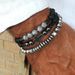 Hot Selling Stone Bracelet Black Gallstone Cross UFO Retro Bracelet Map Stone Elastic Bracelet Combination Men_ipsvogv.com