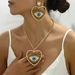 American hip-hop style earring necklace set, personalized devil's eye, niche long collarbone chain set_ipsvogv.com