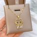 【 】 Straw Sky Little Cat Light Luxury Temperament Gorgeous Full Diamond Necklace Women's Versatile Clavicle Titanium_ipsvogv.com