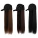 hot selling Fashion Hat Hair Extensions Beautiful Ladies Long Straight Wigs Hats Connected Head Cover Synthetic Peaked Cap Wig For_ipsvogv.com