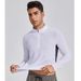 Men's Clothing Dark Pattern Quick-Drying Clothes Long-Sleeved T-Shirt Stand-Up Collar Polo Fitness Sports Running Breathable Tide_ipsvogv.com