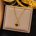 High End Double-sided Shell Heart-shaped Pendant Necklace With Korean Personality, Simple And Versatile Collarbone Chain_ipsvogv.com