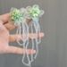Women’s Jewelry Set Fashion Sweet Flower Mesh Earrings Niche Design Temperament Holiday Style Super Fairy Earrings Personality Exaggerated Earrings_ipsvogv.com