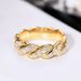 Cao Shi Zircon Fried Dough Twists Popular Cuban Hip Hop Men's High Sense Ring_ipsvogv.com