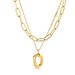 Women's Jewelry Geometric Titanium Steel Double Layer Necklace Niche Design High End Light Luxury Simple Sweater Chain In Autumn And Winter_ipsvogv.com