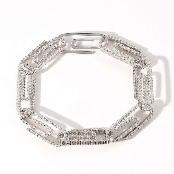 Men's Jewelry Necklace Paper Clip Buckle 10mm Hip Hop Bracelet Personality Couple Clavicle Chain Cross Border Hip Hop Jewelry_ipsvogv.com