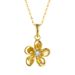 Two piece S925 sterling silver electroplated 14k gold peach blossom pendant necklace jewelry set_ipsvogv.com