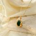 Ins Emerald Pendant Earrings Same Style High-end Brass Gold-plated Necklace For Women Summer_ipsvogv.com