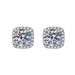 Women's Jewelry Silver Plated Zircon Earrings Square Round Earrings Fashionable And Simple Temperament Ming Style Square Earrings_ipsvogv.com