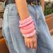 Exaggerated Sweet Cool Ins Style Sparkling Pink Wide Fashionable Irregular Pearl Bracelet_ipsvogv.com