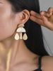 Exaggerated Heavy Craft Niche Water Drop Shape Stud Gold Color Earrings Women Fashion Accessories_ipsvogv.com