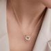 Women's Jewelry Stainless Steel Double Color Vacuum Plating Necklace Geometric Circle Double Ring Pendant Fashion Necklace_ipsvogv.com