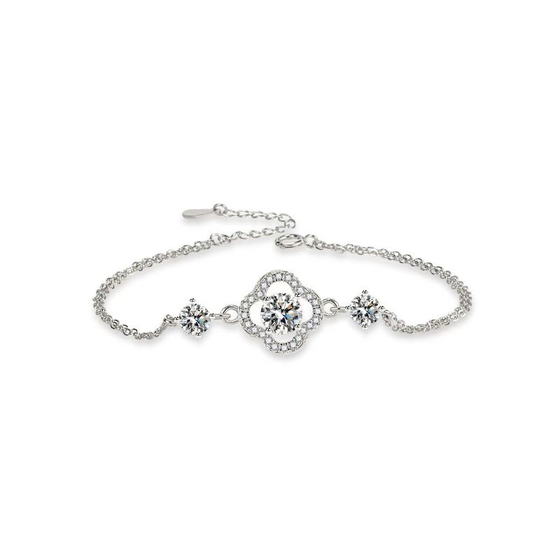 Four Leaf Clover Women's Diamond Studded Windmill Spinning, Lucky And Brilliant Bracelet, Pulsating Heart_ipsvogv.com