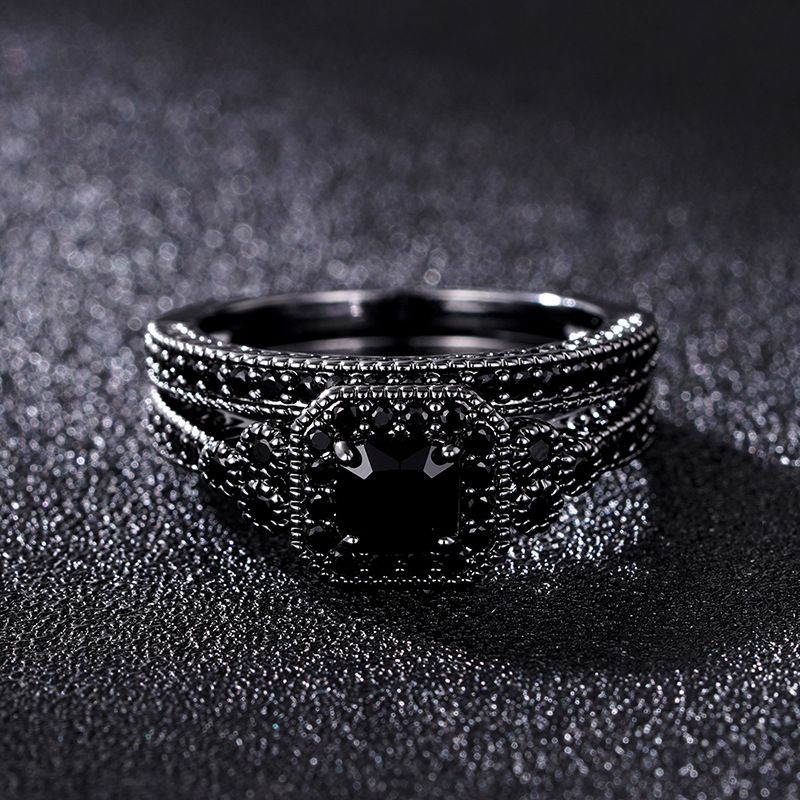 Cao Shi's Cross Inlaid Zircon Paired Ring For Women's Light Luxury Wedding Occasions, Fashionable And Popular Banquet_ipsvogv.com
