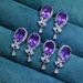 Cao Shi's Brilliant Amethyst Fashionable Versatile, Simple And Short, Light Luxury Earrings, Net Red Jewelry_ipsvogv.com