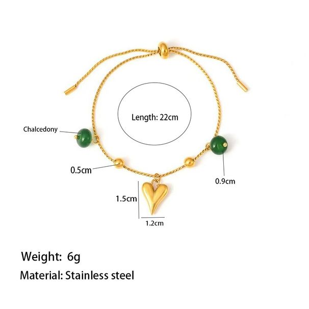 Hot Selling Round Bead Agate Geometric Element Pendant With Niche Design, Gold-plated Heart Bracelet For Women_ipsvogv.com