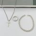 Jewelry men's cross necklace bracelet ring three piece set hip hop personality versatile accessories_ipsvogv.com