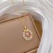 】 Circular 【 Love Light Luxury Charm Gorgeous Full Diamond Necklace Women's Versatile Clavicle Titanium Steel Chain 【 】_ipsvogv.com