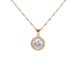 Korean Version Of Fashionable Gold Round Diamond Pendant Necklace With Zirconia Necklace, Titanium Steel Jewelry,_ipsvogv.com