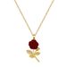 Rose 【 】 Light Luxury Charm Gorgeous Full Diamond Necklace Women's Versatile Clavicle Titanium Steel Chain 【 】_ipsvogv.com