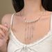 Niche Pearl Open Collar Women's High-end Cross Tassel Choker Necklace Collarbone Chain Accessories Trend_ipsvogv.com