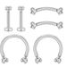 hot 6-piece set stainless steel zircon eyebrow nail eyebrow ring lip nail nose nail piercing jewelry_ipsvogv.com