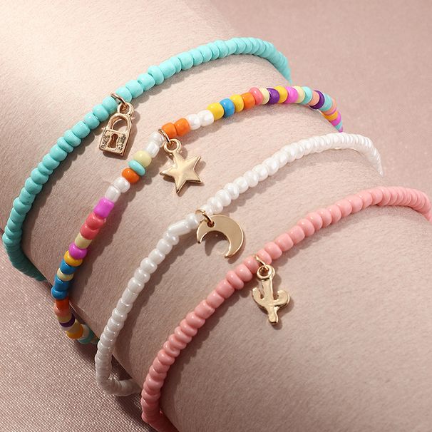 jewelry cute Joker star moon pendant temperament color beads anklet_ipsvogv.com