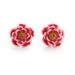 New Chinese Style National Tide Enamel Peach Blossom Earrings Super Fairy Retro Forest Earrings French Exaggerated Layered Vintage Earrings_ipsvogv.com